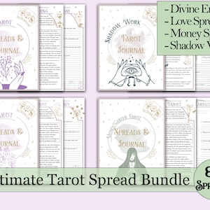 Ultimate Tarot Spread Bundle + Journal & Guide | 80 Spreads For Divination, Love, Money, and Shadow Work - Printable Pages