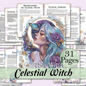 Celestial/Astrology Witch Bundle | Guide, Spells, Magickal Timing, Deities, Rituals, Tarot, Journal Prompts, and More! - Printable Pages