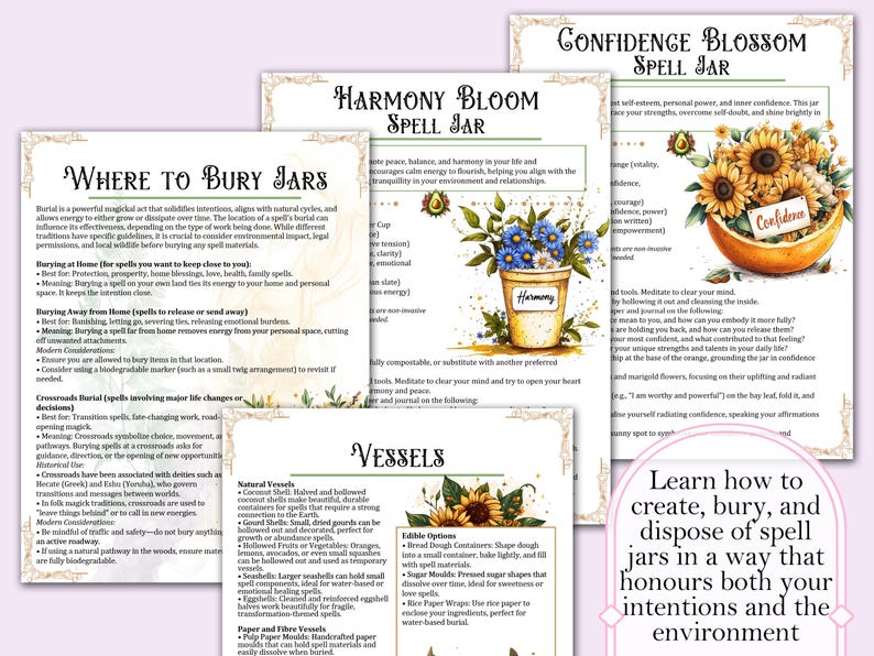 Learn how to create, bury, and dispose of spell jars in a way that honours both your intentions and the environment