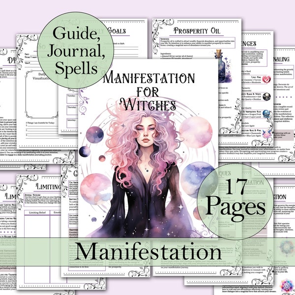 Manifestation for Witches Bundle | Guide, Rituals, Correspondences, and More! - Printable Pages