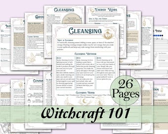 Witchcraft 101 | A Guide to Cleansing, Banishing, Spell Work, and More! - Printable Pages