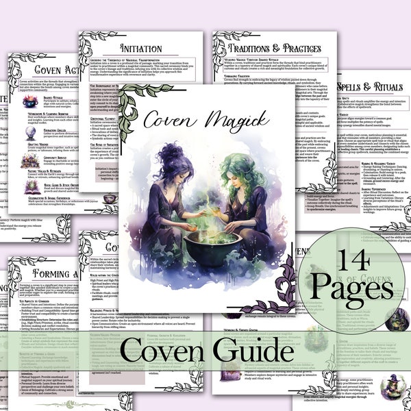 Coven Guide | For Joining or Forming a Witchcraft Coven! - Printable Pages