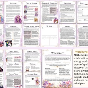 Witchcraft Basics
All the basics of witchcraft including energy work, intentions, types of spells,
history of witchcraft, altars, divination, deities, animism, candle magick, shadow work and more basic principles!