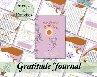 Guided Gratitude Journal | 30+ Days of Journal Prompts for Practicing Gratitude - Printable Pages