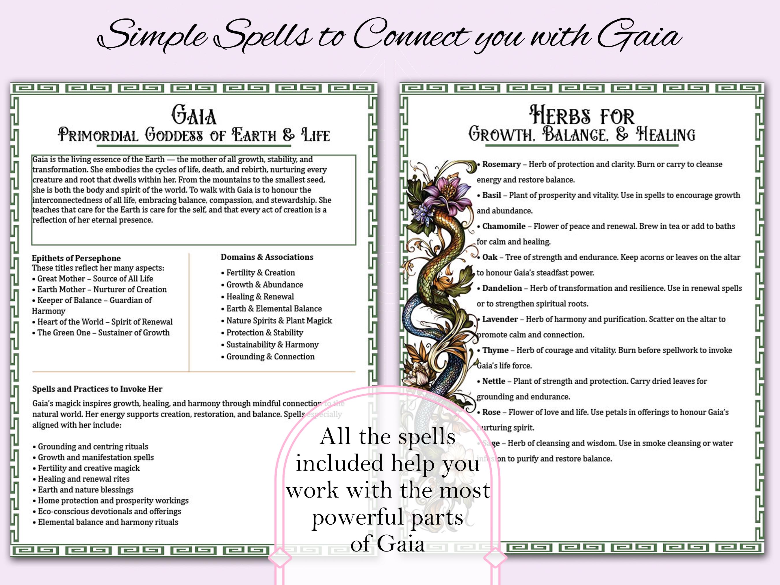 Gaia Spellbook | Book of Shadows | 10 Spells for Balance & Renewal ...