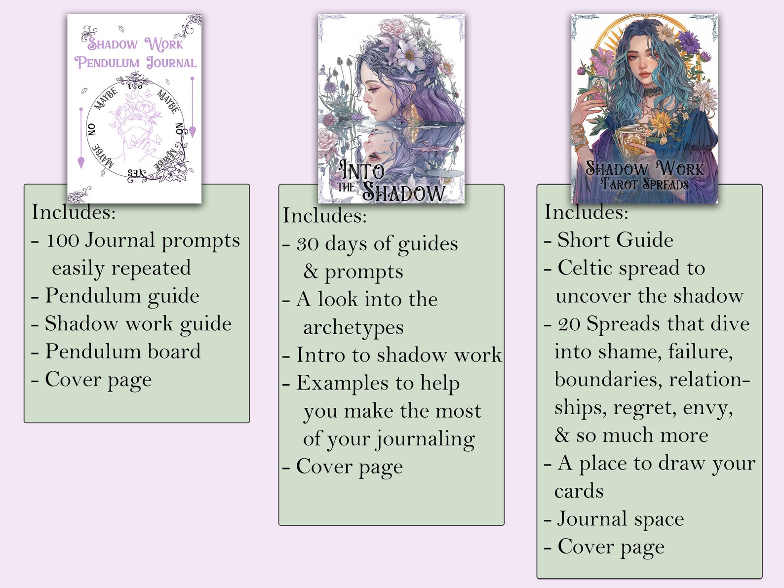 Ultimate Shadow Work Bundle | 203 Pages - 30 Day Program, Tarot Spreads, &amp; Pendulum Journal ...
