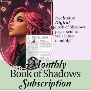 Assinatura mensal do Book of Shadows | Pacote por tempo limitado, feitiços, tarô, prompts de diário, Oracle Deck Booster e muito mais! - Páginas para impressão