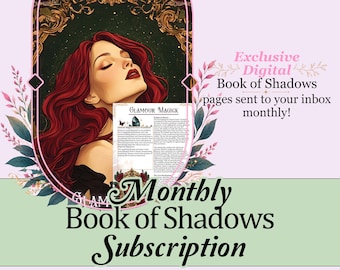 Monthly Book of Shadows Subscription | Limited Time Bundle, Spells, Tarot, Journal Prompts, Oracle Deck Booster, and More! - Printable Pages