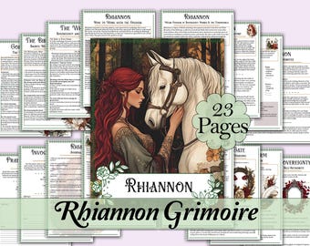 Paquete del Libro de las Sombras de Rhiannon / Diosa galesa de los caballos, el Otro Mundo / Rituales, tiradas de tarot, correspondencias y mucho más. - Páginas imprimibles