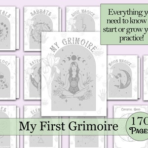 My First Grimoire | Complete Digital Book of Shadows | Ink Saver Version - Printable Pages