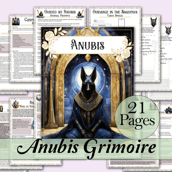 Anubis Book of Shadows Bundle | Rituals, Tarot Spreads, Death Magick, and more! - Printable Pages