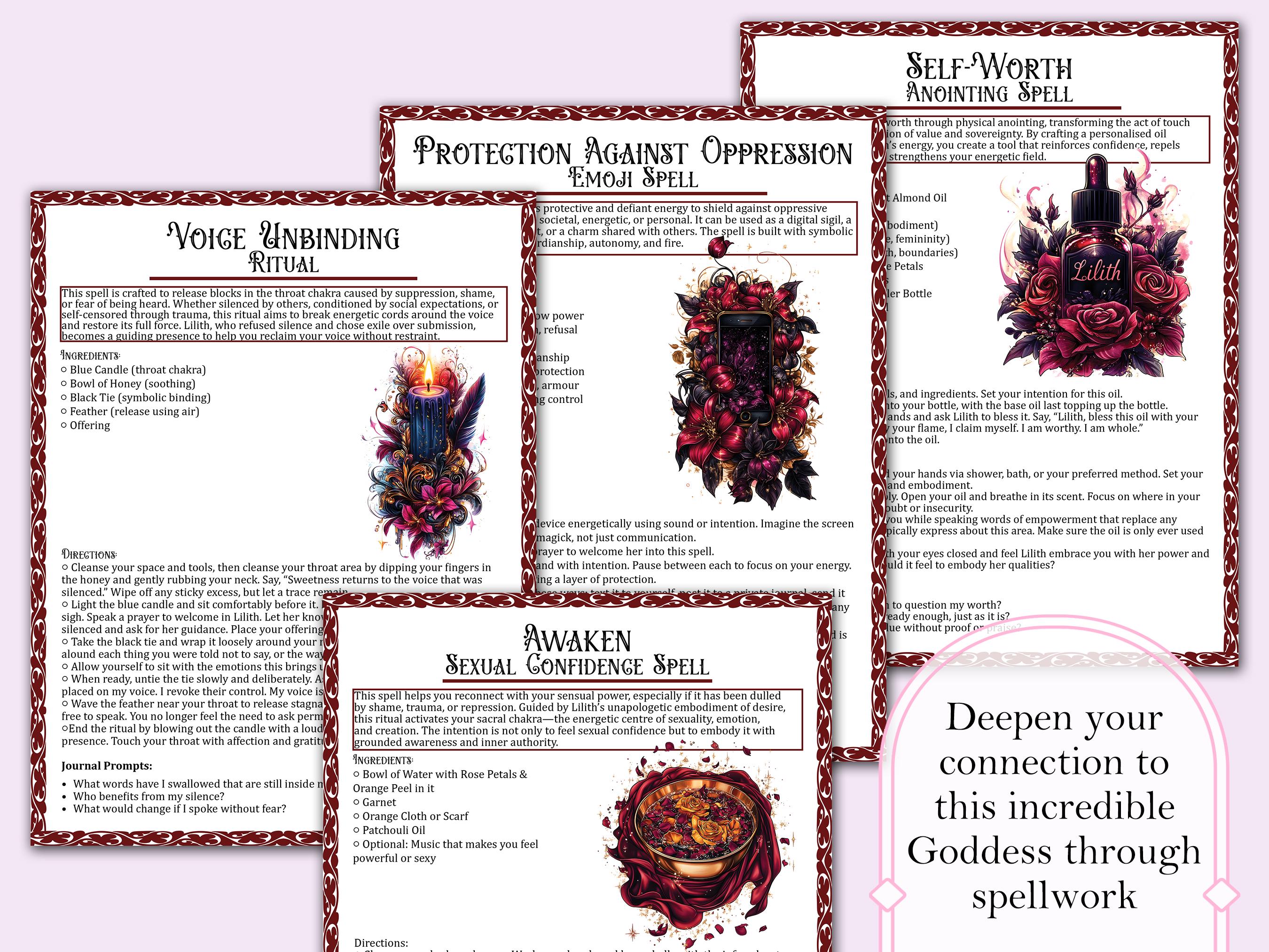 Lilith Spellbook | Spells, Rituals, Shadow Work, Protection, Banishing ...