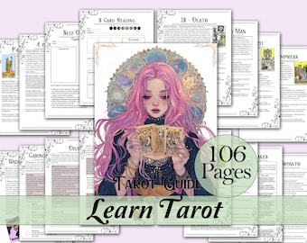 Tarot Beginner's Guide | Card Meanings, Reading, Spreads, Cheat Sheets, & More! - Printable Pages