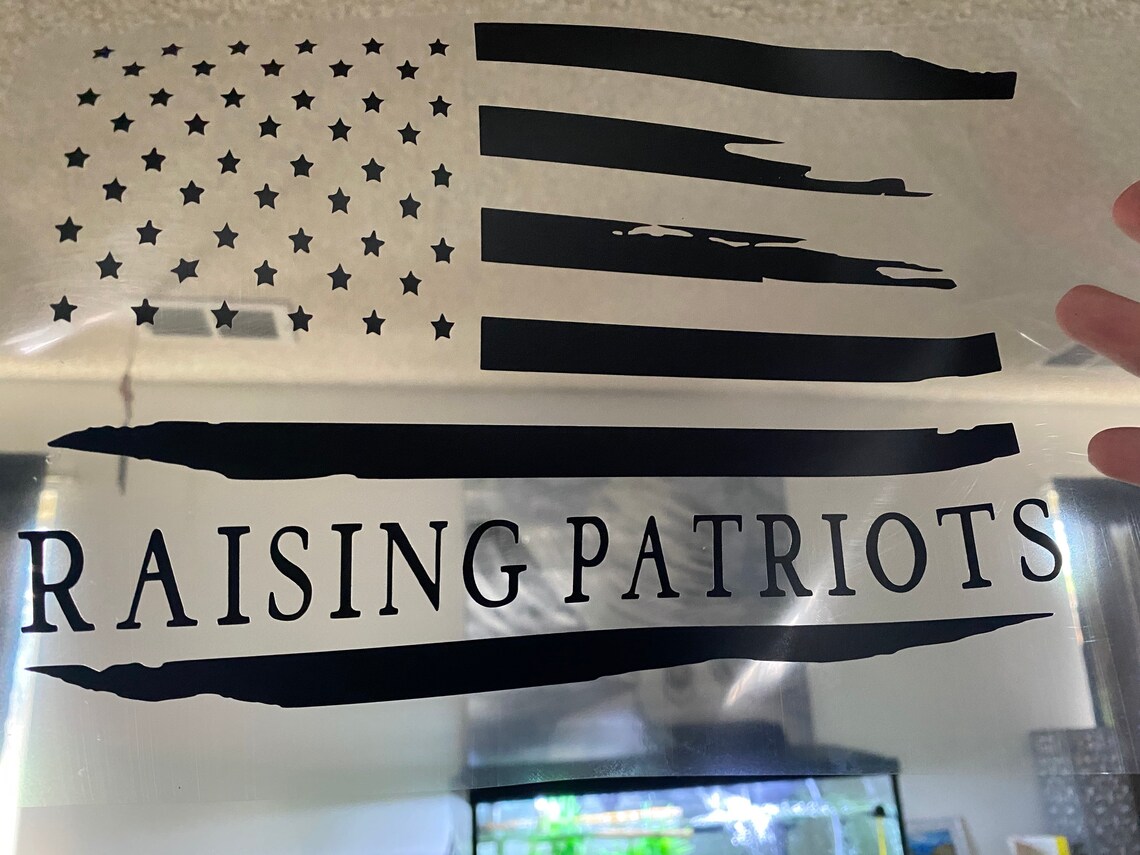 Raising Patriots with tattered flag | Etsy