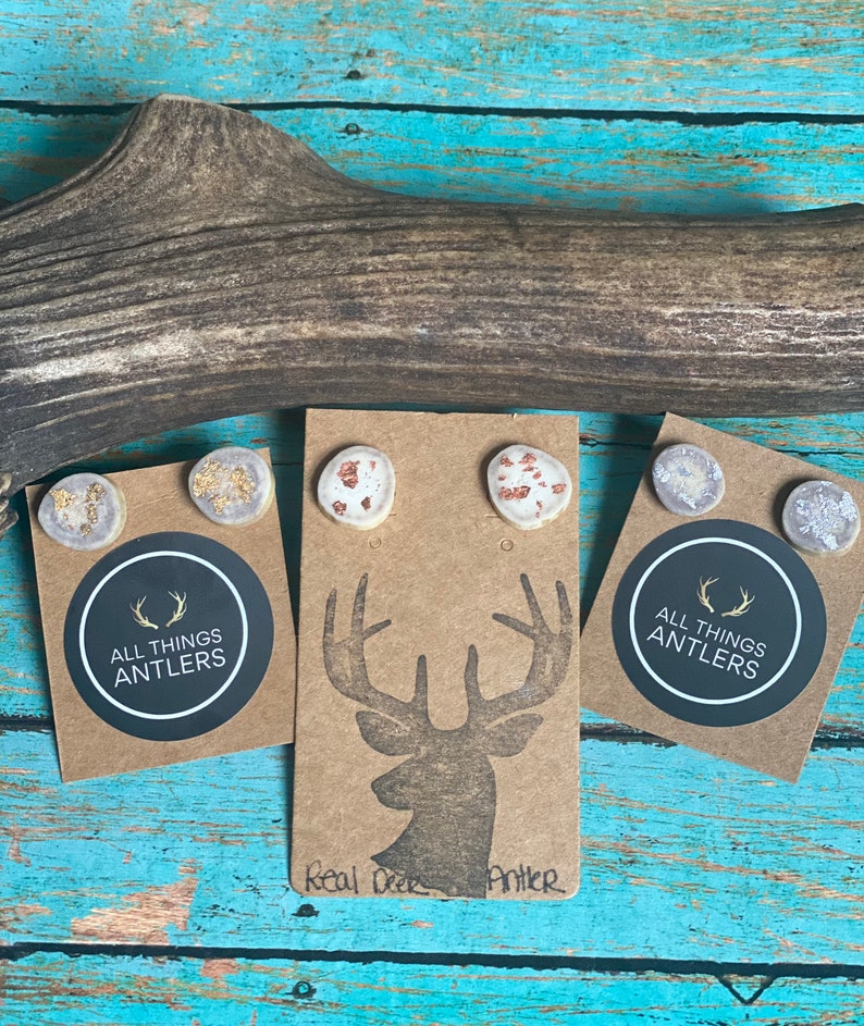Antler Stud Earrings Antler Earrings. Stud Earrings. Gold Etsy