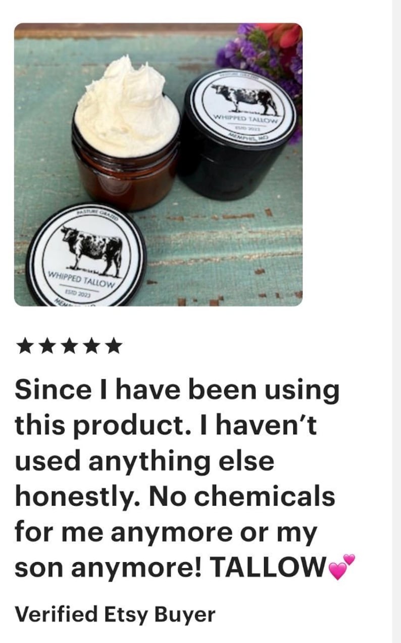 Whipped Tallow Balm: Grassfed, Natural Face Cream, Unscented/Scented, Small batches,Natural Skin Care image 20