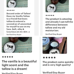 Whipped Tallow Balm: Grassfed, Natural Face Cream, Unscented/Scented, Small batches,Natural Skin Care image 10
