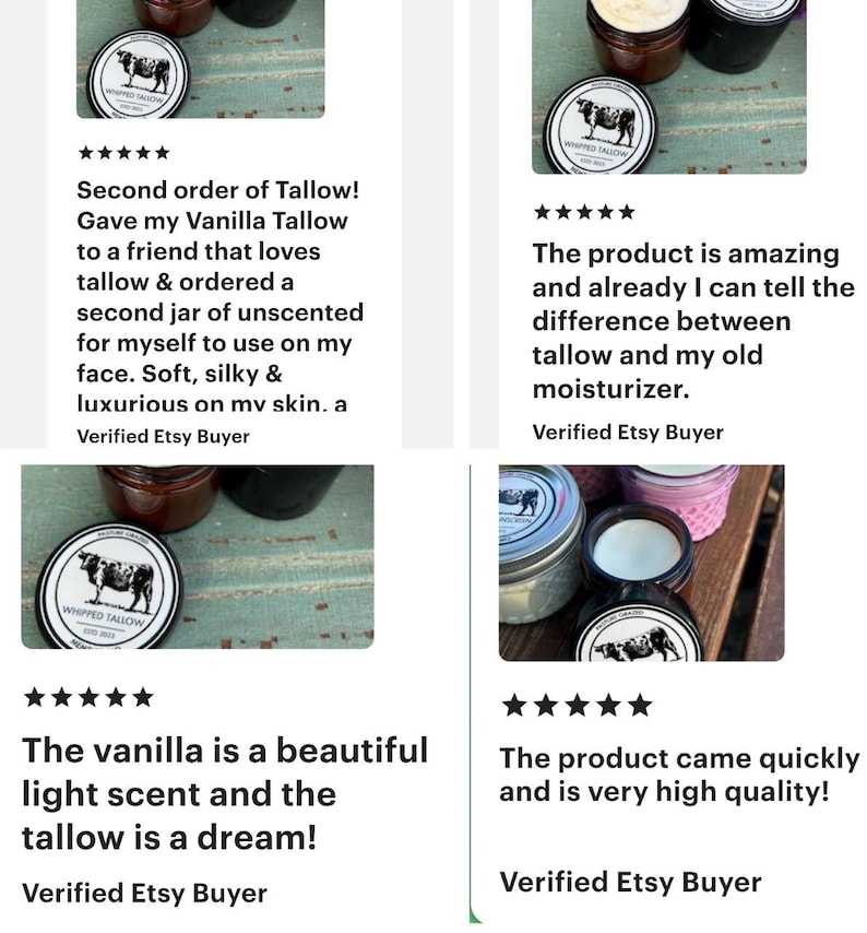 Whipped Tallow Balm: Grassfed, Natural Face Cream, Unscented/Scented, Small batches,Natural Skin Care image 10