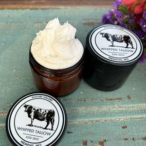 Whipped Tallow. Grassfed Tallow. Tallow Balm. Tallow Face Cream. Natural Skincare. Non Toxic.Unscented Tallow. Scented Tallow.Small Batches
