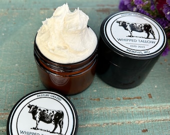 Whipped tallow. Tallow balm. Tallow face cream. Grass fed tallow