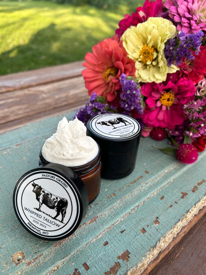 Whipped Tallow Balm: Grassfed, Natural Face Cream, Unscented/Scented, Small batches,Natural Skin Care image 7