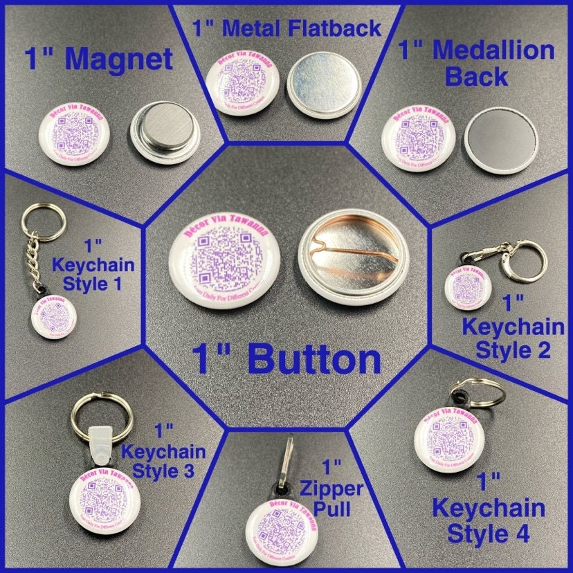 Custom button magnet - for clothing, wearable, no hole needed - 1 inch and  1.5 inch sizes available