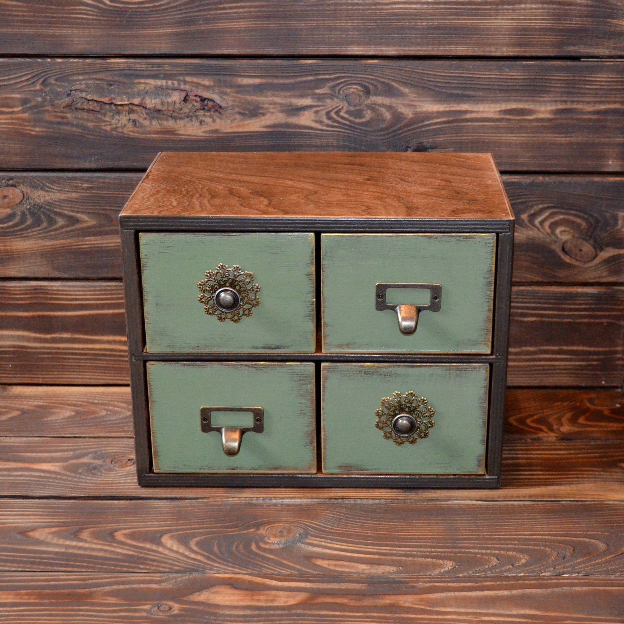 Apothecary Small treasure chest Four drawers chest Etsy