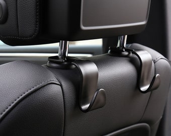 Handbag Holder Attaches to Headrest Car Net Pocket Handbag Holder Car Hooks for Purses and Bags Front Seat Black Seat Back Organizer -Driver Storage Netting Pouch Handbag Holder for Car