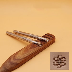 Leather Stamp Tools 304 Stainless Steel Stamping Tools Professional LeatherCraft Honeycomb Pattern