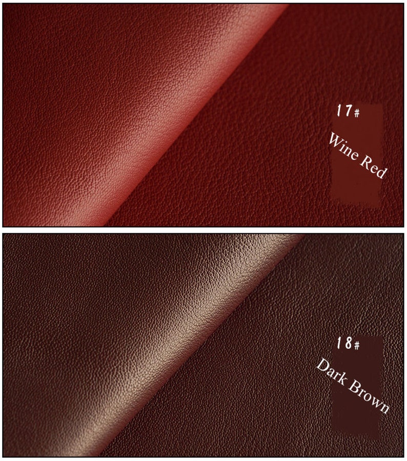 Genuine Goatskin Leather 48 Colors Raw Leather Fabric for Making Wallet Handbags Sewing Craft DIY / Whole Sheet around 5-7 Square Feet image 6