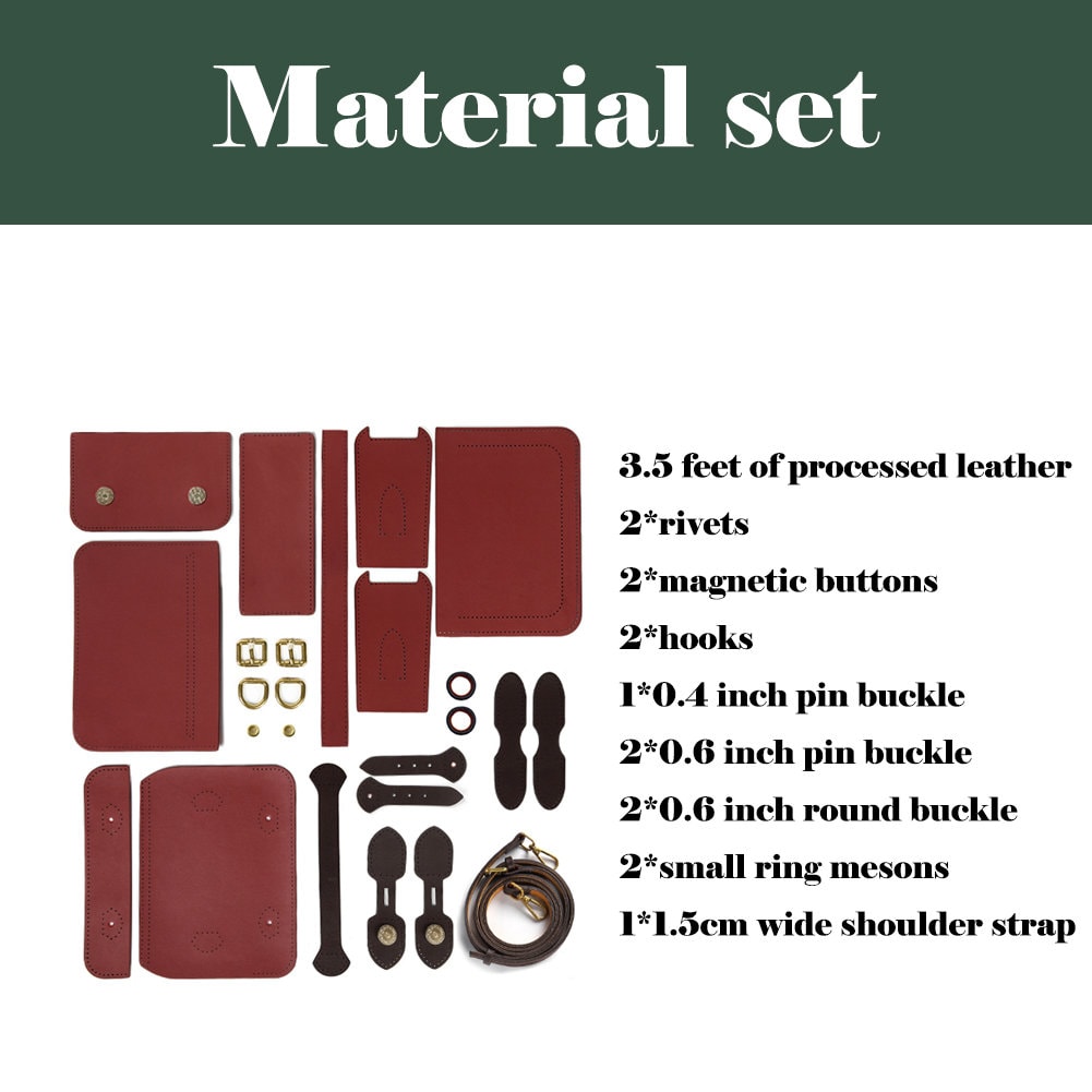 Bag DIY Kit Genuine Leather Bag Materials Kit Handmade Etsy