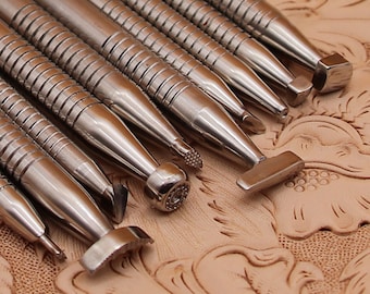 Full Set 304 Stainless Steel Leather Stamp Tools Set Leather Craft Kit Custom Punch Professional Leather Tool Stamping