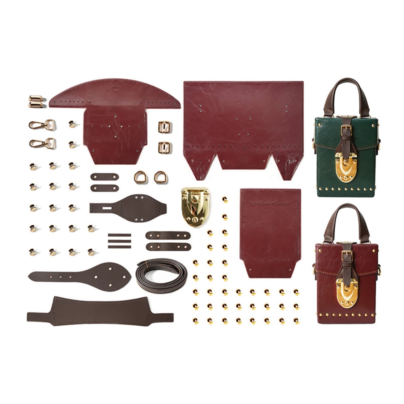 DIY Leather Bag Materials Kit Handmade Shoulder Bag Genuine Etsy