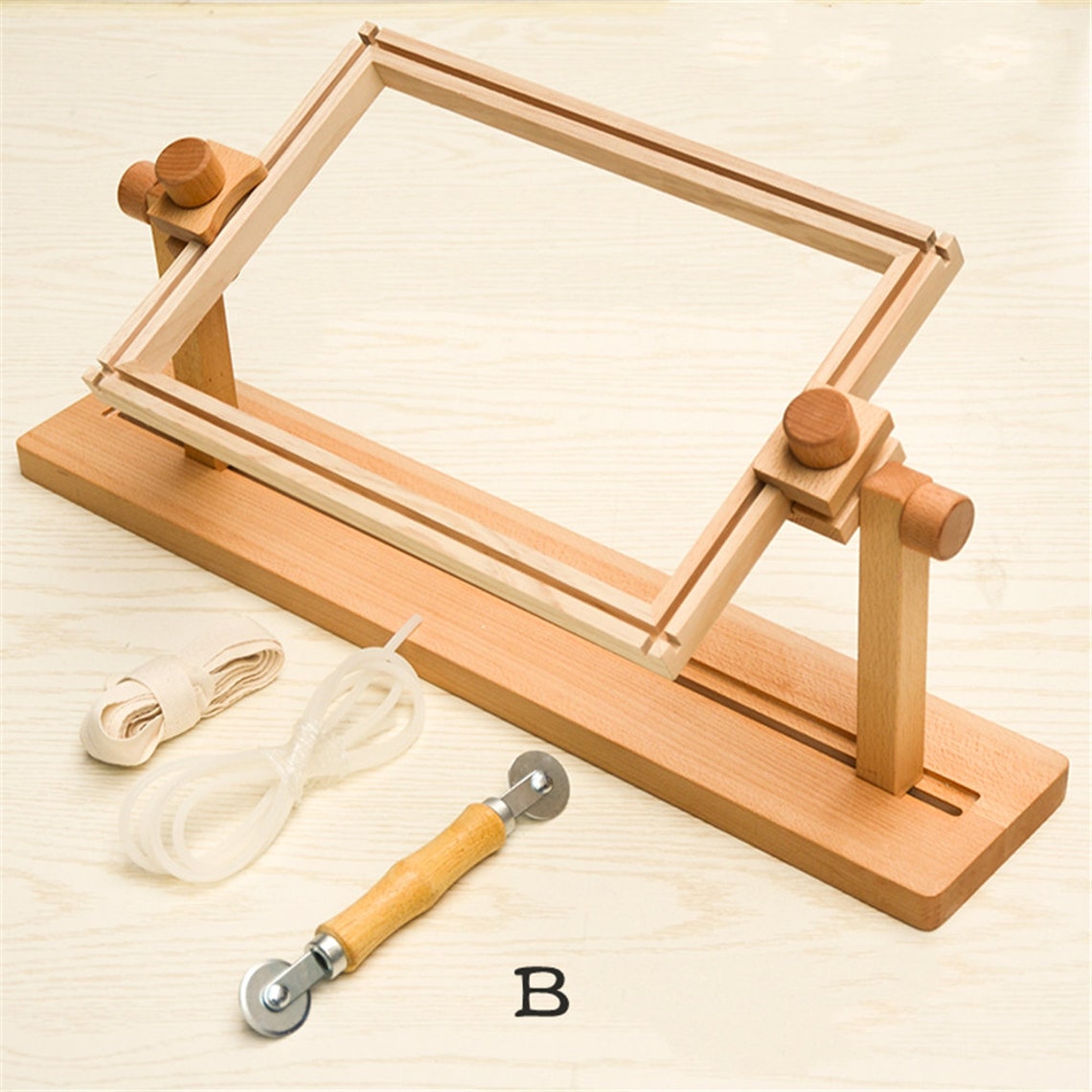 Adjustable Embroidery Stand Wooden Cross Stitch Rectangle Etsy