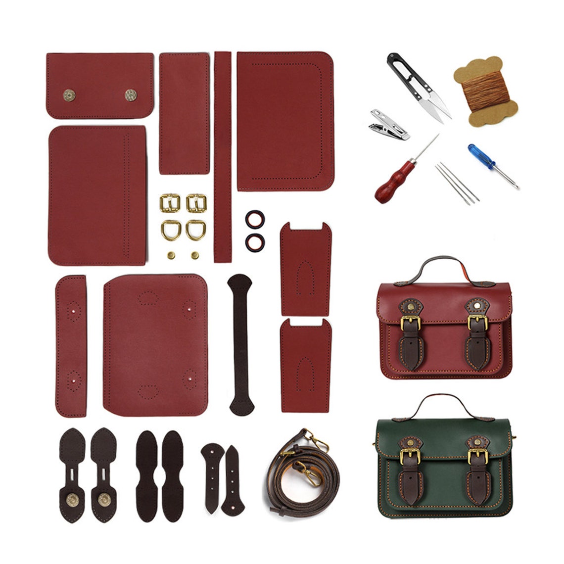 Bag DIY Kit Genuine Leather Bag Materials Kit Handmade Etsy