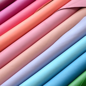 Genuine Goatskin Leather 48 Colors Raw Leather Fabric for Making Wallet Handbags Sewing Craft DIY / Whole Sheet around 5-7 Square Feet image 1