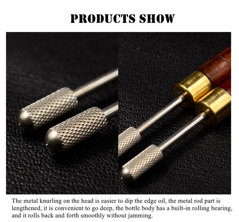 May include: Two metal bottle stoppers with a knurled head and a wooden handle. The stoppers are designed to easily dip into oil and have a built-in rolling bearing for smooth insertion.
