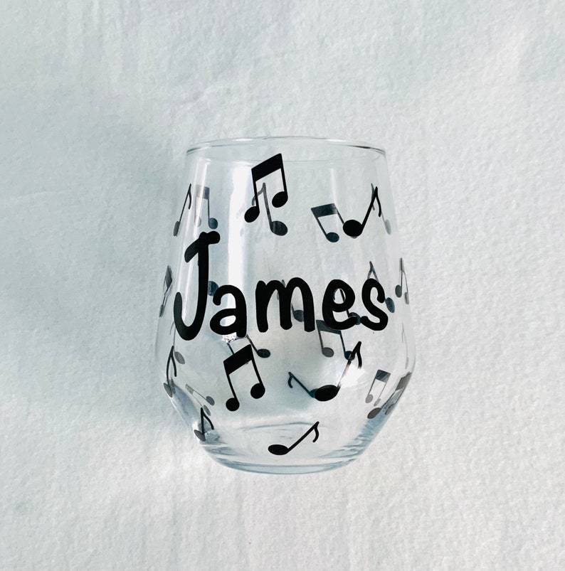 Music note drinking glass gift for music lover, gift for musician image 2