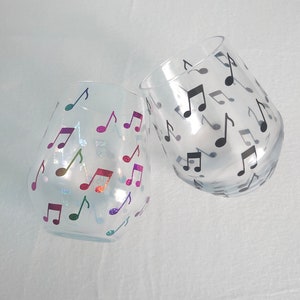 Music note drinking glass gift for music lover, gift for musician image 4