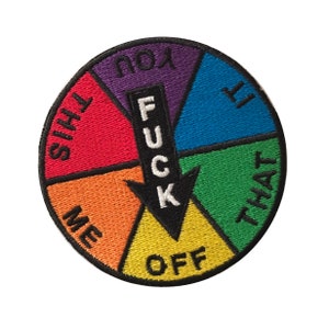 F Off, This, That, Me - 3 inches - Funny Patch Fully Embroidered Patch Iron-On/Sew-On for Jacket, Jeans, Backpack by PatchClub