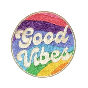 Good Vibes Patch - Iron On/Sew On - Hippie Patch, Fully Embroidered Colorful Cool Patch by PatchClub