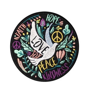 PatchClub Peace Patch - Colorful, All Embroidered Patch - Iron On/Sew On - for Jackets, Jeans, Clothes, Backpacks, Tote Bags