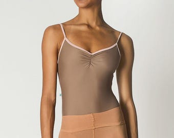 Maillot camisola Haina para mujer - Moca y rosa ostra