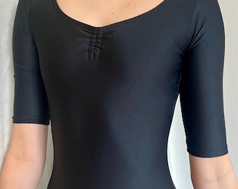 Maillot de media manga fruncido Barcelona para mujer - Negro
