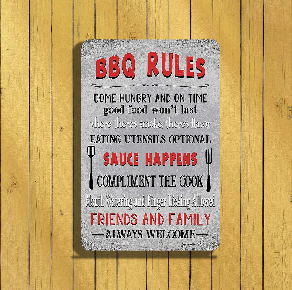 Art BBQ Rules Grilling Metal Sign BBQ Sign 8x12 Indoor/Outdoor Etsy