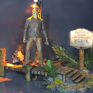 Custom DIORAMA Jason Voorhees "LAKE DOCK" Friday the 13th -- Scale 1:10 -- Ideal for 7" Action Figures