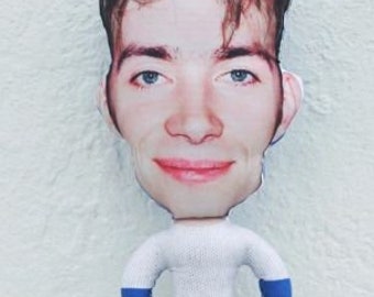 DAMON ALBARN 15" DOLL Handmade Stuffed Plush Toy , Action Figure , Art Cloth Fleece Fabric Rag Doll Blur music