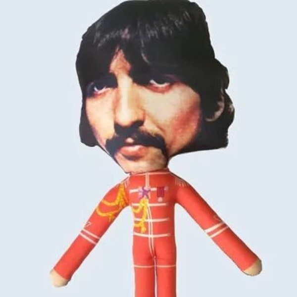 GEORGE HARRISON 15" DOLL Handmade Stuffed Plush Toy , Action Figure , Art Cloth Fleece Fabric Rag Doll The Beatles