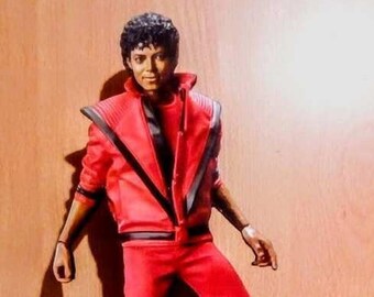 MICHAEL JACKSON "Thriller" DISPLAY 8" Standee Figure Statue Mdf Cutout Doll Toy Desk Decor cd