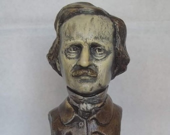 Edgar ALLAN POE BUST -- Statue Figure Sculpture Raven